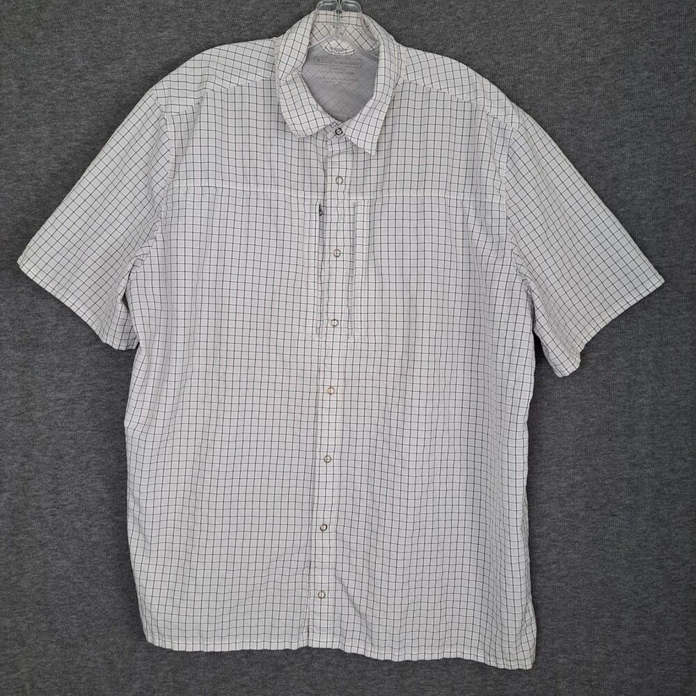 5.11 Tactical Series Mens XL Short Sleeve Snap Shirt Windowpane Zip Pocket - Picture 2 of 11